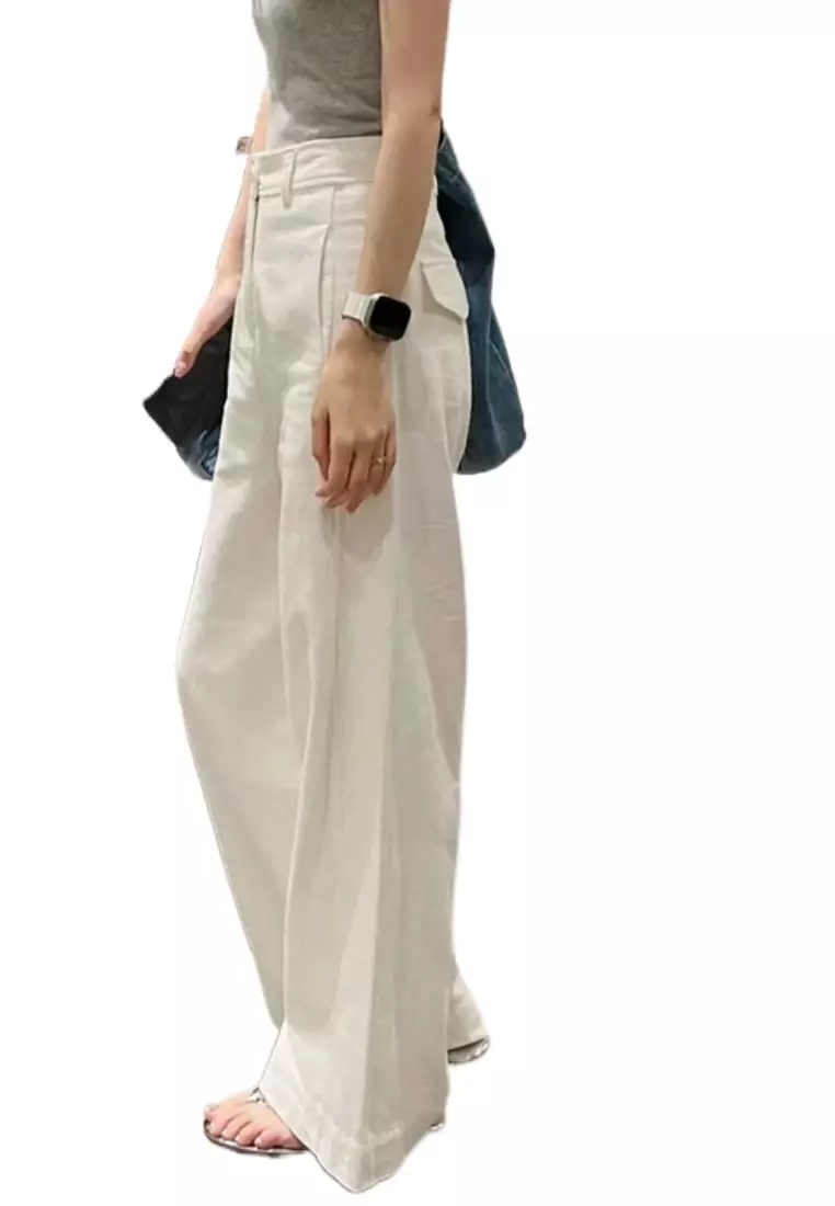 New Elegant Causal Loose White Pants K043002