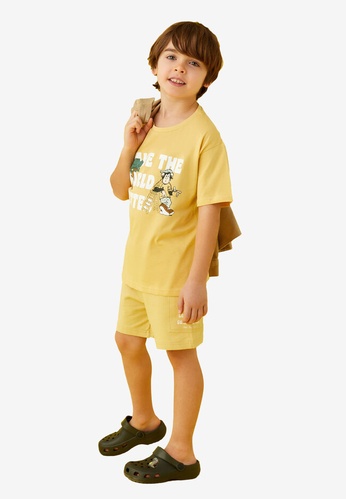 LC WAIKIKI yellow Elastic Waist Organic Cotton Boy Shorts B2050KADB1A333GS_1