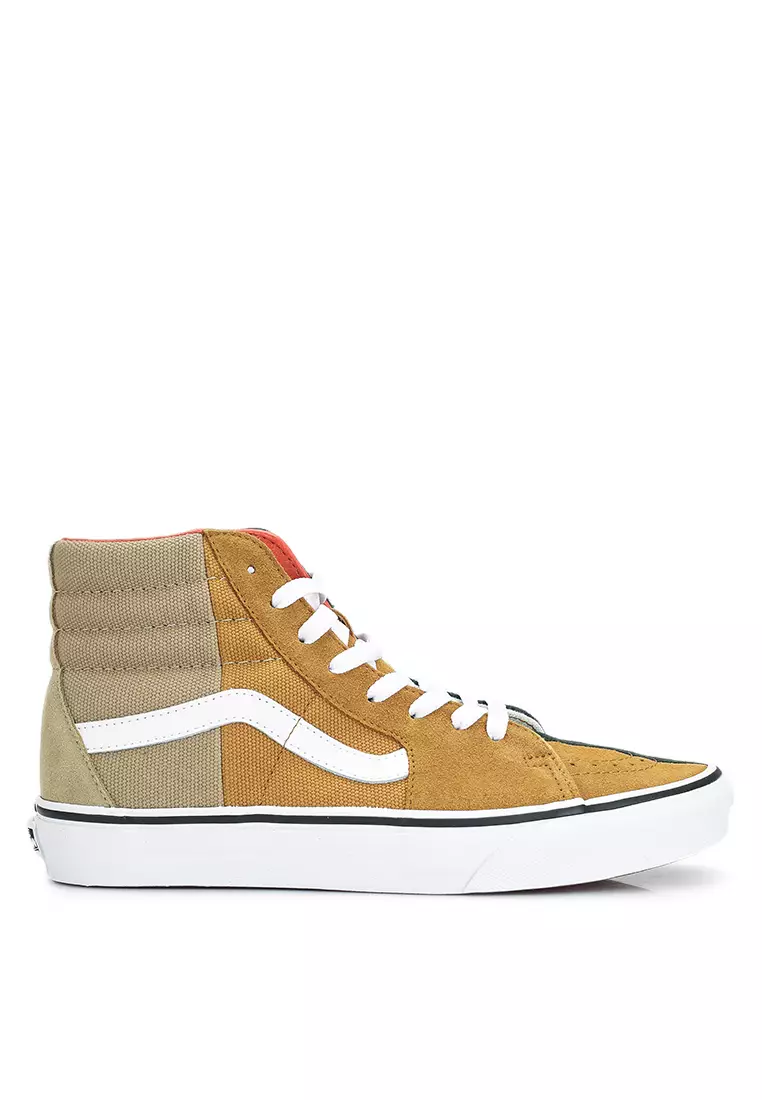 White canvas on sale high top vans