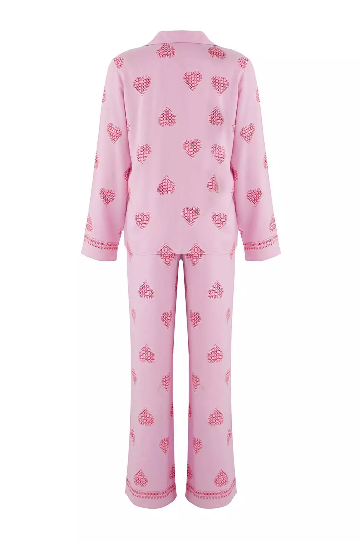 Pink 100% Cotton Heart Woven Pajama Set Thmaw26Pt00025
