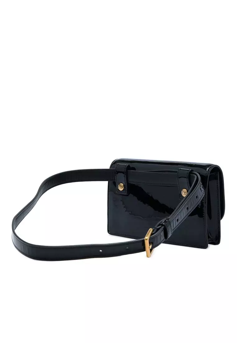 Pre-Loved Dior Patent Saddle Belt Bag