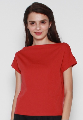 JOVET red Classic Boatneck Tee 5815CAA596A502GS_1