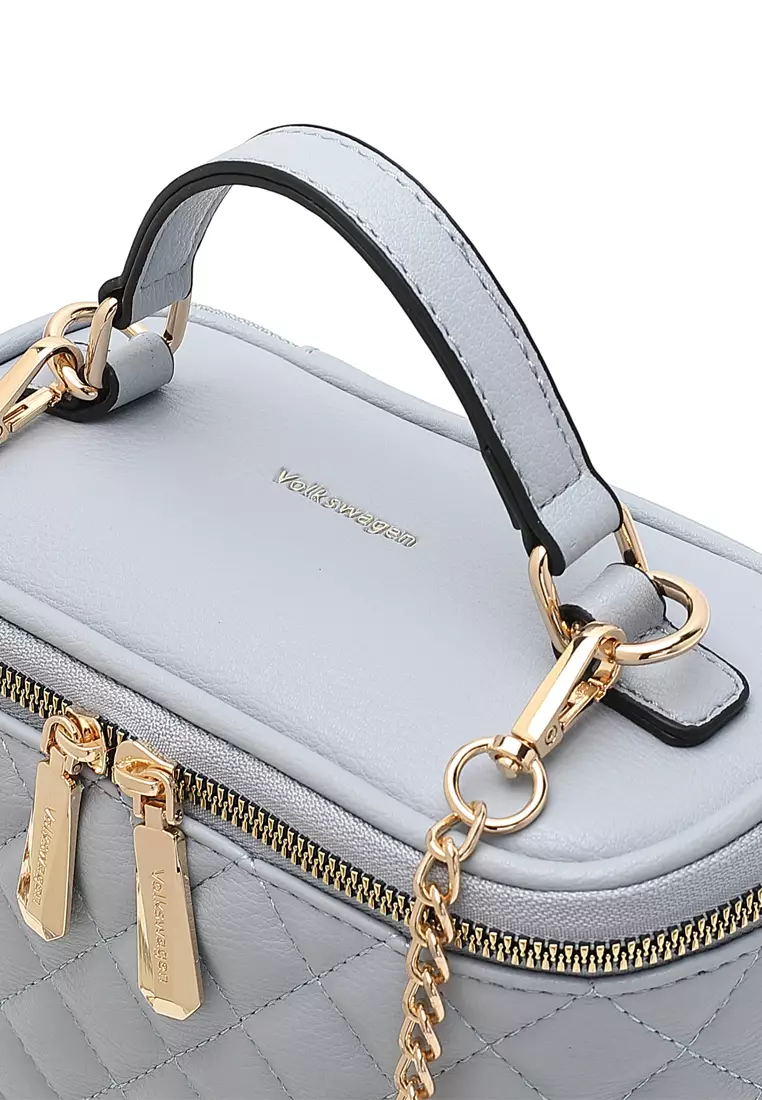 Women's Quilted Top Handle Bag / Sling Bag / Crossbody Bag (手拿袋 / 斜孭袋) - 藍色