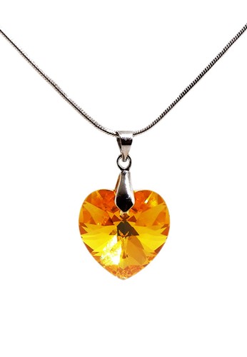 Jual Torenda Love Pendant Kalung Liontin Swarovski Emas Light