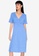 ZALORA BASICS blue Short Sleeve Shirred Dress 8FC98AA269ABE1GS_4
