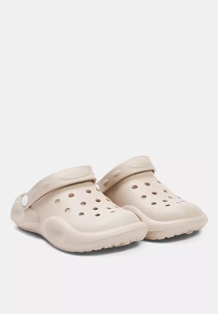 Beige Light Sole Eva Women's Flat Closed Front Sandals Slippers Takss25Sd00031