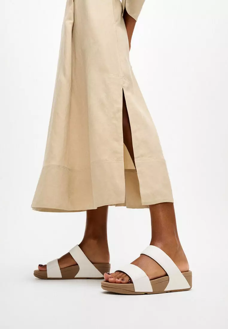LULU Women's Leather Slides - Urban White (ED4-194)