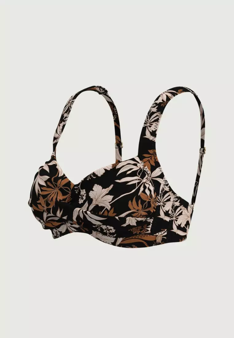 Wild Hibiscus Black Plus Cup Twist Front Top