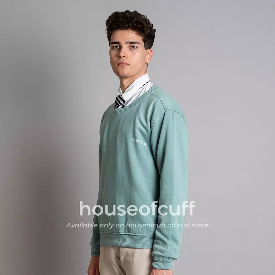 Houseofcuff sweater crewneck basic outer sage green