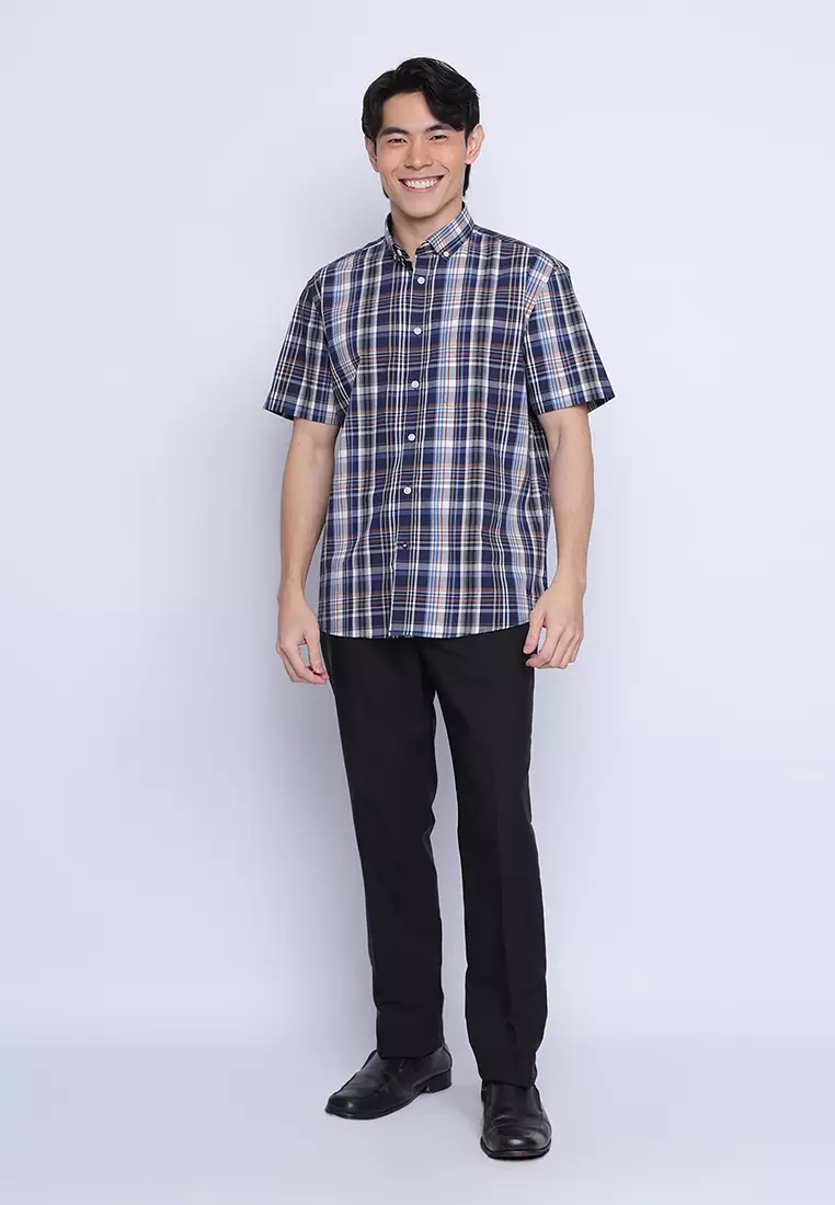 Plaid Casual Shirt With Contrast Trim