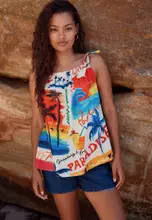 Multicoloured Summer Palm Print