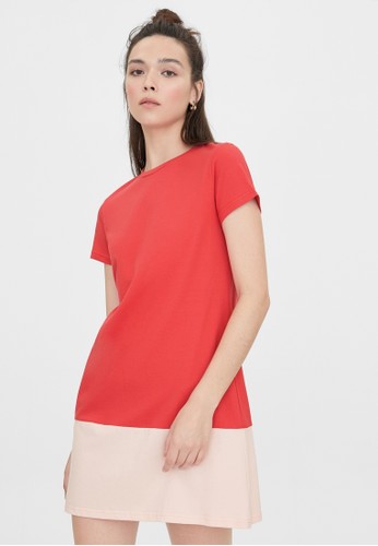 Jual Pomelo Classic Two Tone Dress Red Original Zalora Indonesia