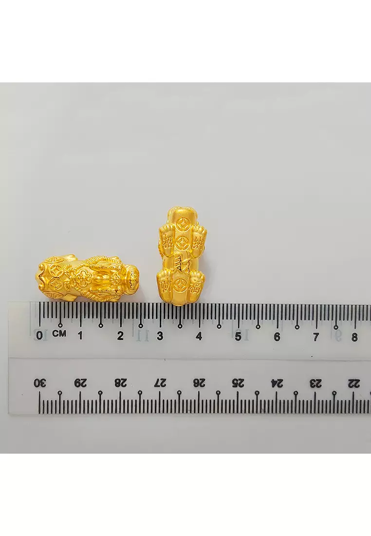 999.9/24K Pure Gold 3D Pixiu Charm (2.20g ±)