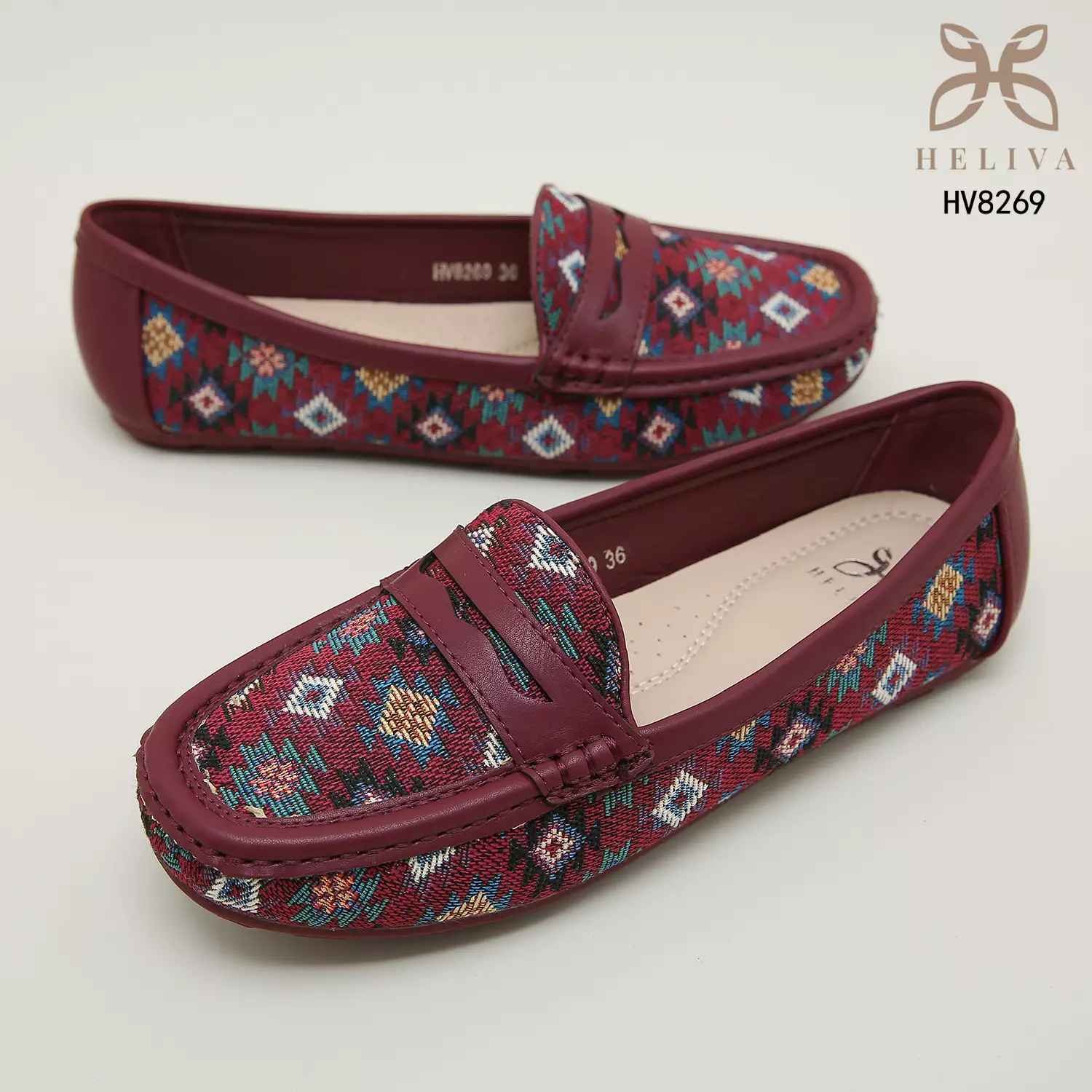 Heliva Claudia  Lady Loafers Slip On Anyaman Style