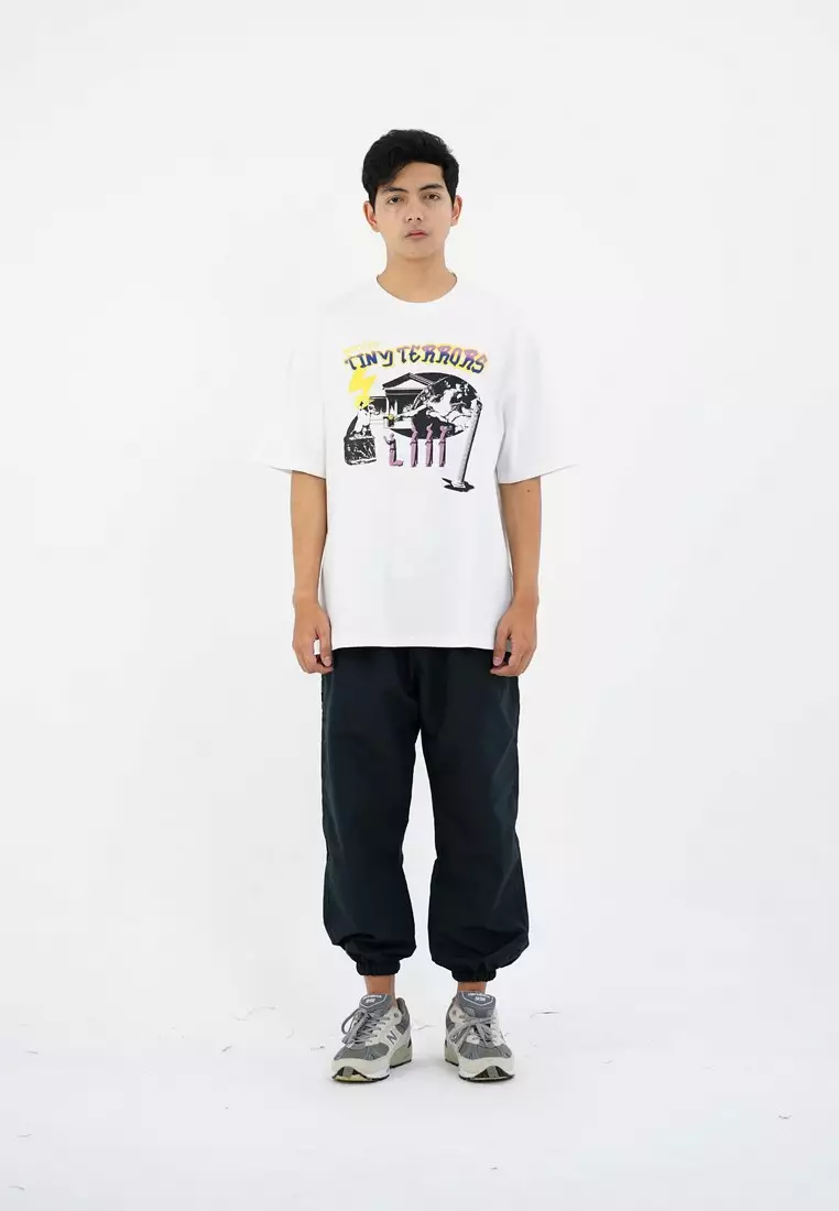 Moutley Men's T-Shirt Short Sleeve Oversized Fit Cotton 16s Tiny Terrors OL-C170125