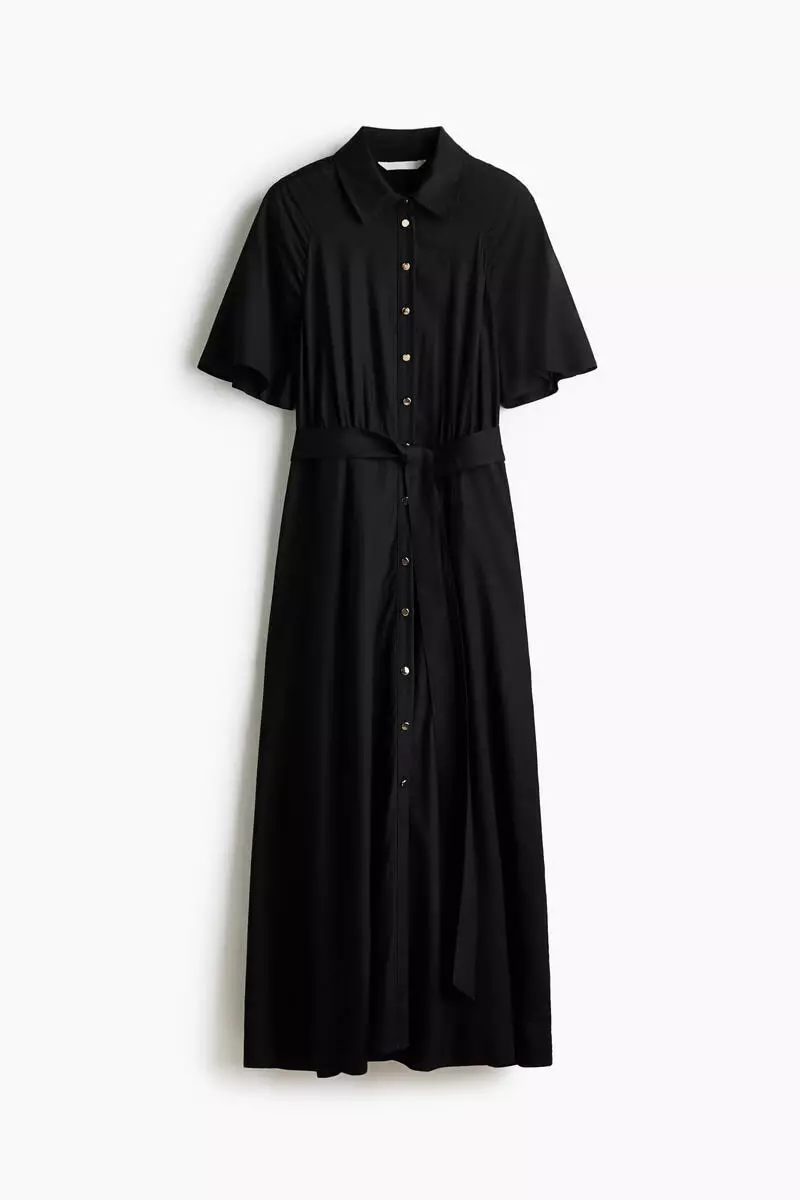 Tie-belt shirt dress