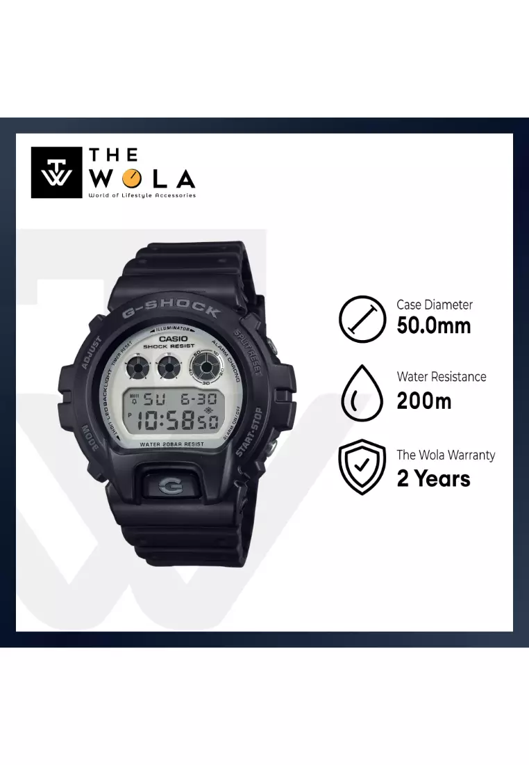 DW-6900WD-1 Men Digital Watch Black Resin Strap