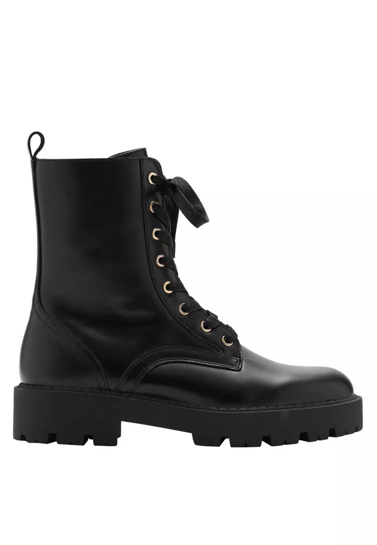 Discount on Mango  shoes - SKU: Lace-Up Leather Boots