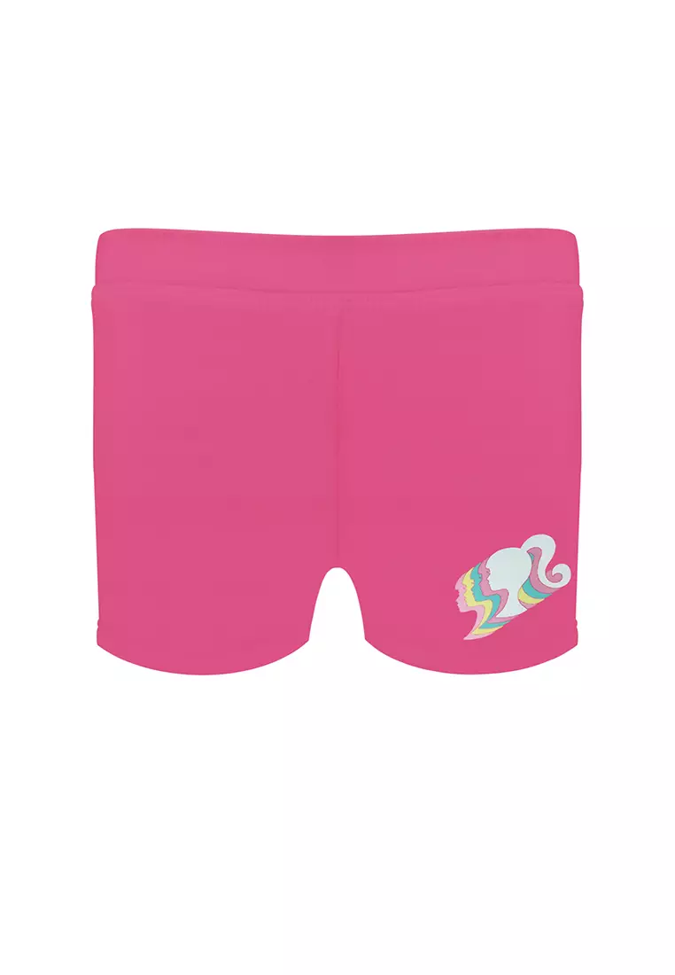 Barbie Long Sleeved Rashguard Boyleg Bottom Set With Sublimation Swimwear For Kids Girls