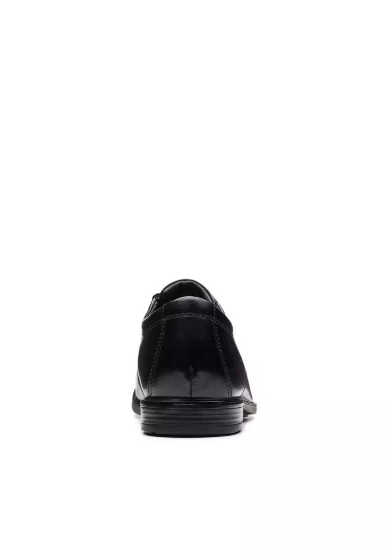 Clarks Howard Cap Black Leather Mens Shoes with Waterproof and Medal Rated Tannery Technology