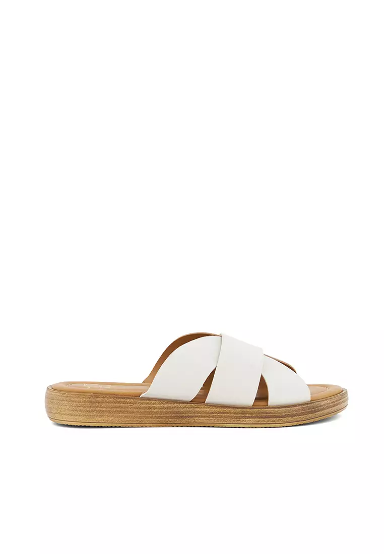 Discount on Dune London  shoes - SKU: Layton Small Wedge Slide White