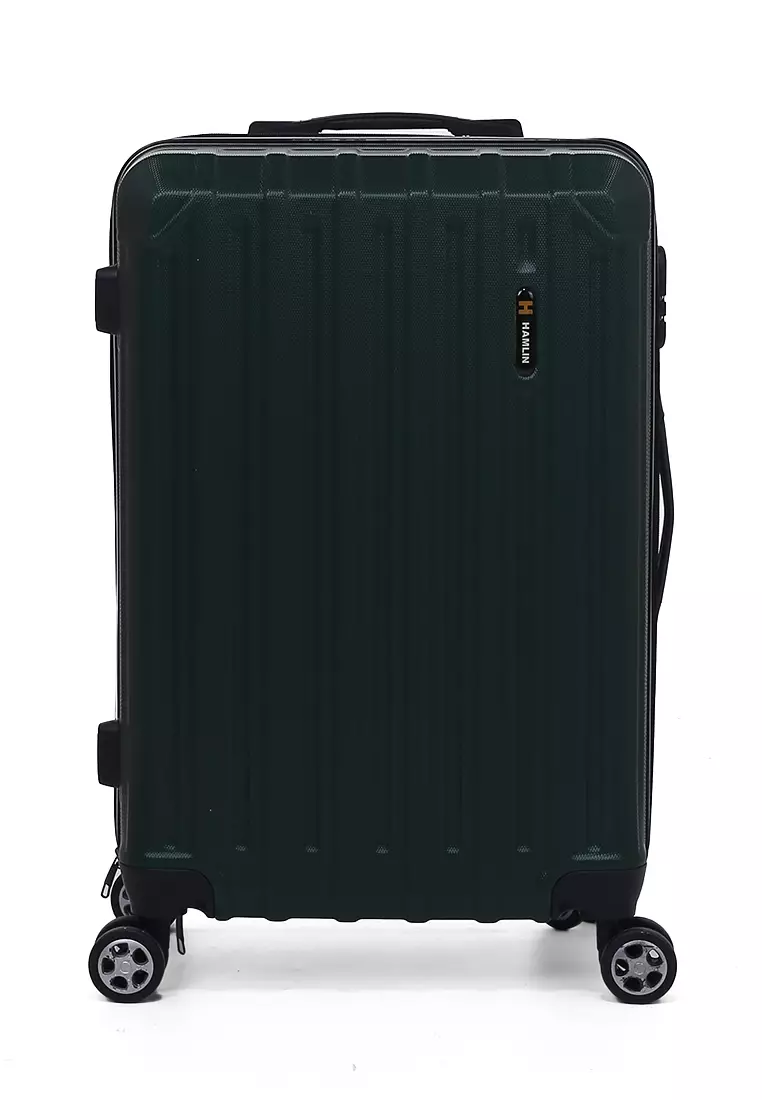 Isvara Tas Koper Hardcase Unisex One Set Suitcase Number Code Combination Lock Large Compartment Material ABS+PVC Coated ORIGINAL - Green