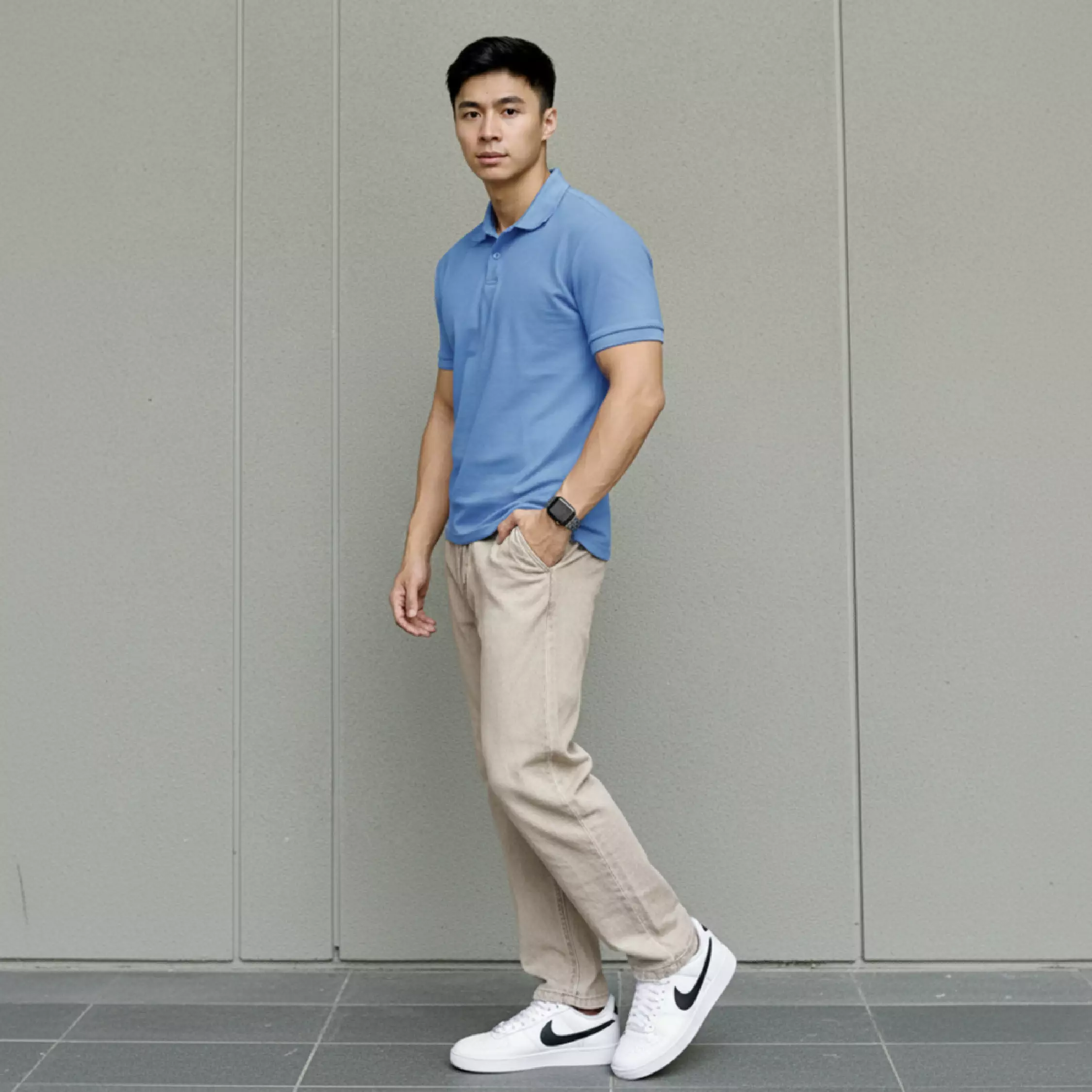 Kale Park Blue 02 / Kaos Polo Pria Lengan Pendek Kerah / Polo Shirt Slim Fit