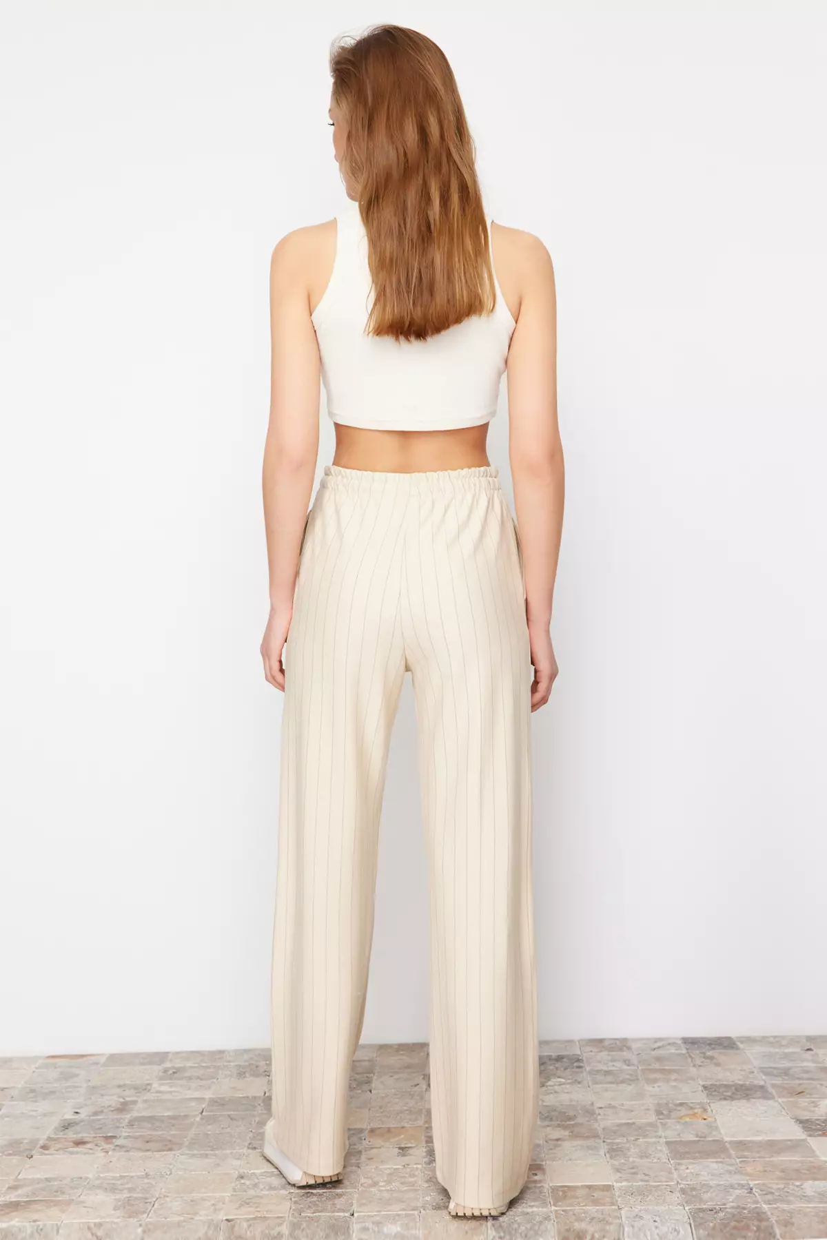 Elastic Waist Stripe Pants
