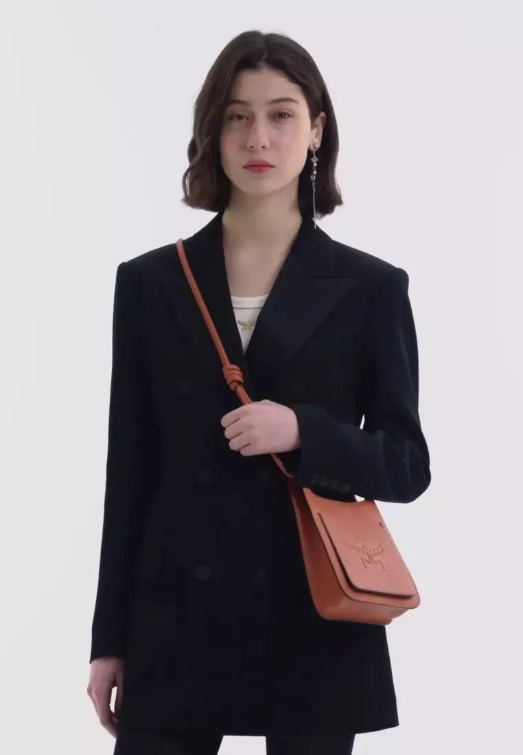 Himmel Hobo in Embossed Logo Leather