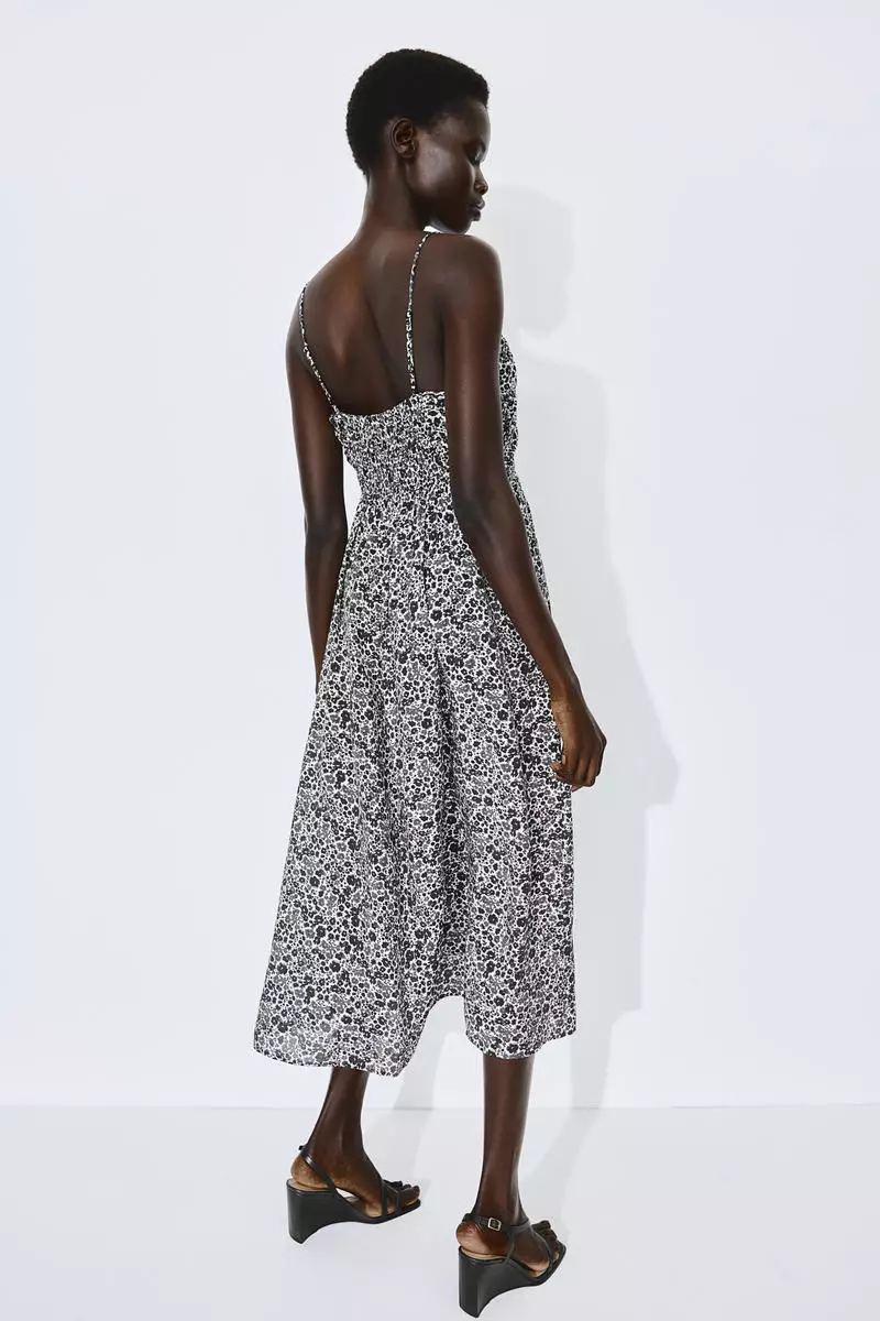 Gathered-bodice dress