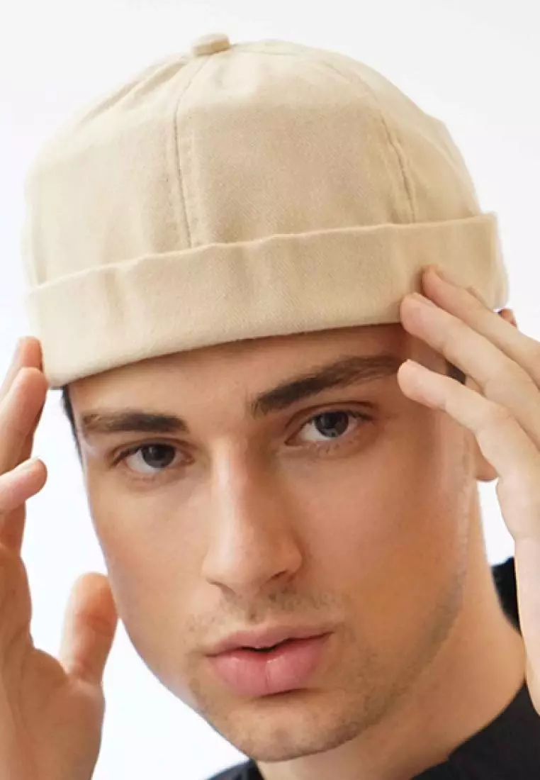 Peci Beanie Polos Miki Hat Kopiah Topi Hijrah Muslim Krem