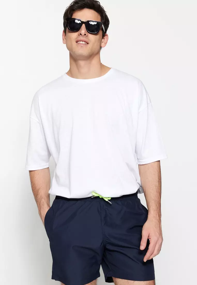 Navy Blue Basic Standard Size Swimsuit Swim Shorts TMNSS20DS0023