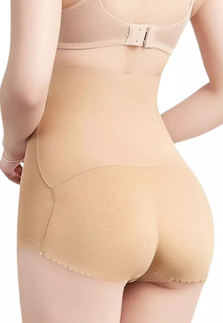 2 Pack Karla Butt Lifter High Waisted Panties Seamless Padded Underwear Hip Pads Enhancer Panty in Nude and Black