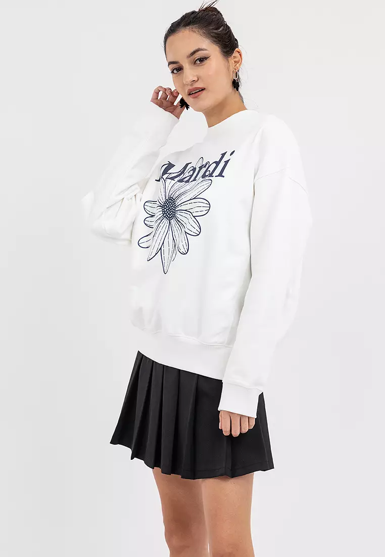 Sweatshirt Flowermardi_ White Navy