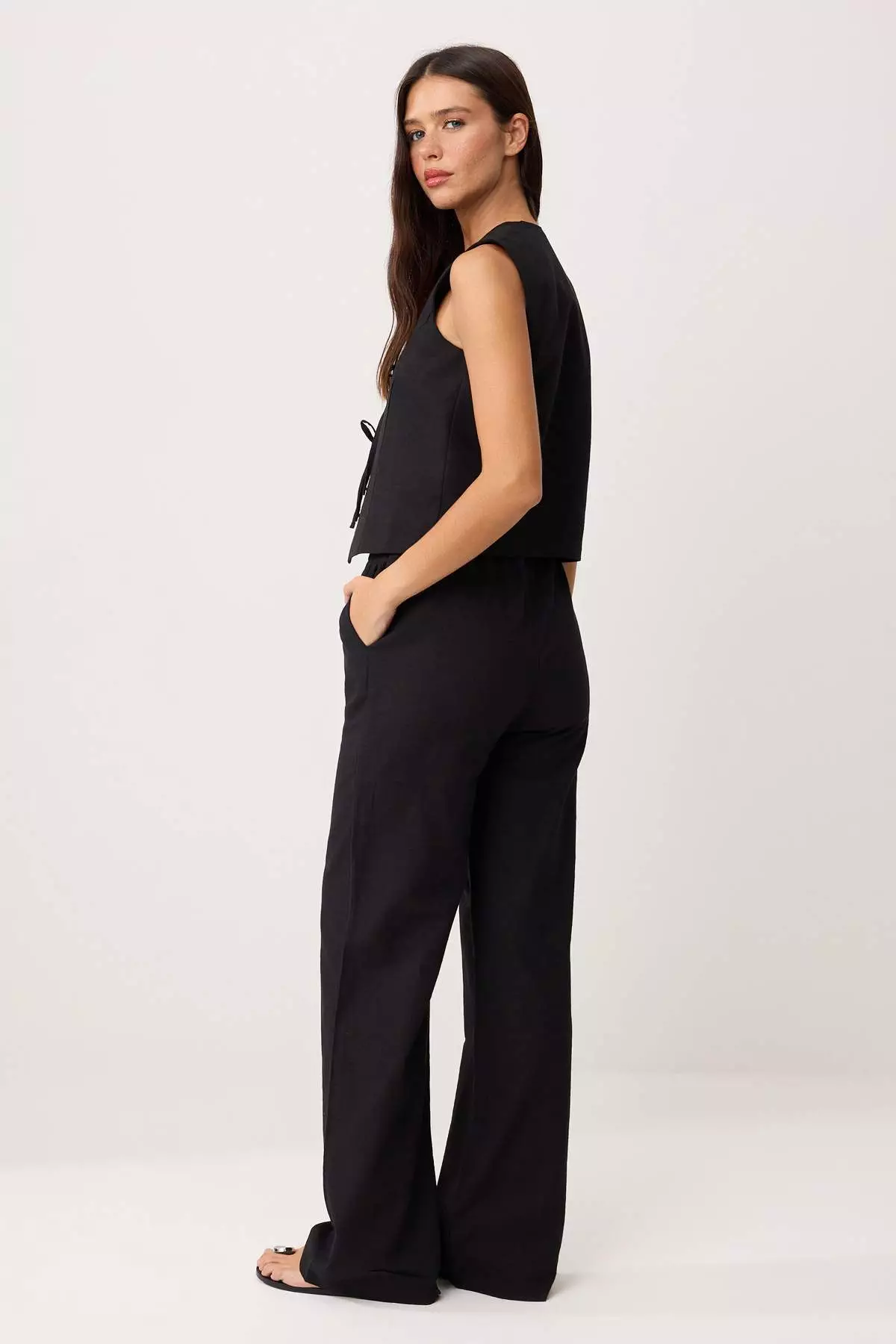 Black Woven Bottom - Top Set Twoss25Au34