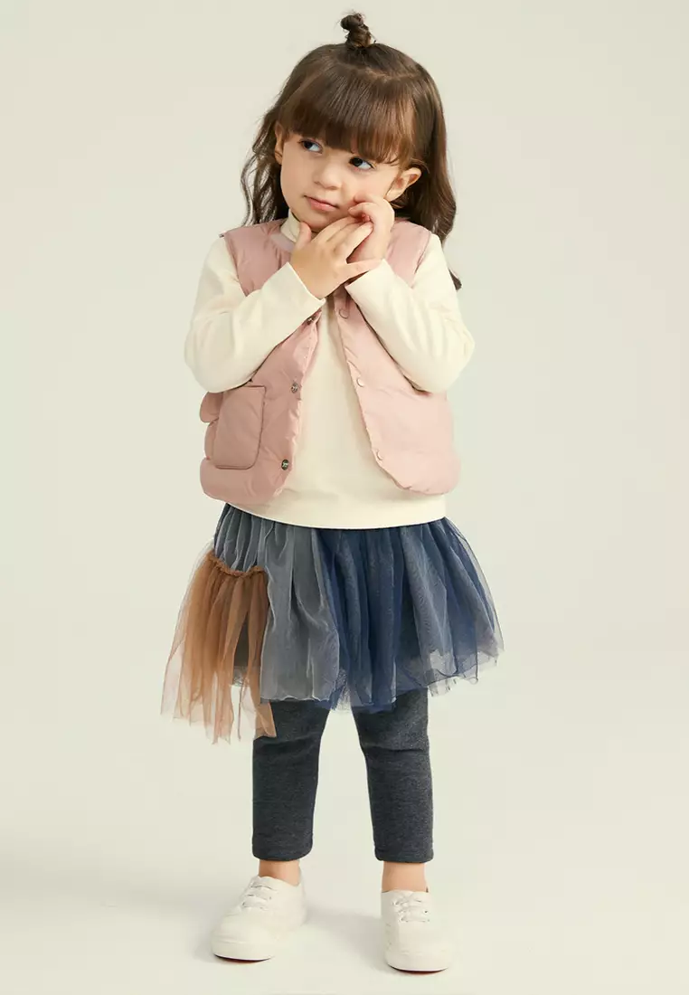 男女小童羽绒马甲充棉鼓包保暖羽绒背心