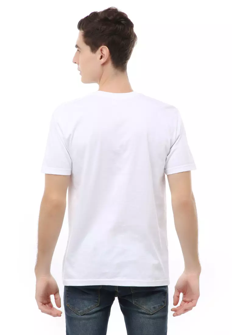 T-Shirt Atasan Kasual Pria Shalawat Lengan Pendek Material Cotton ORIGINAL - White