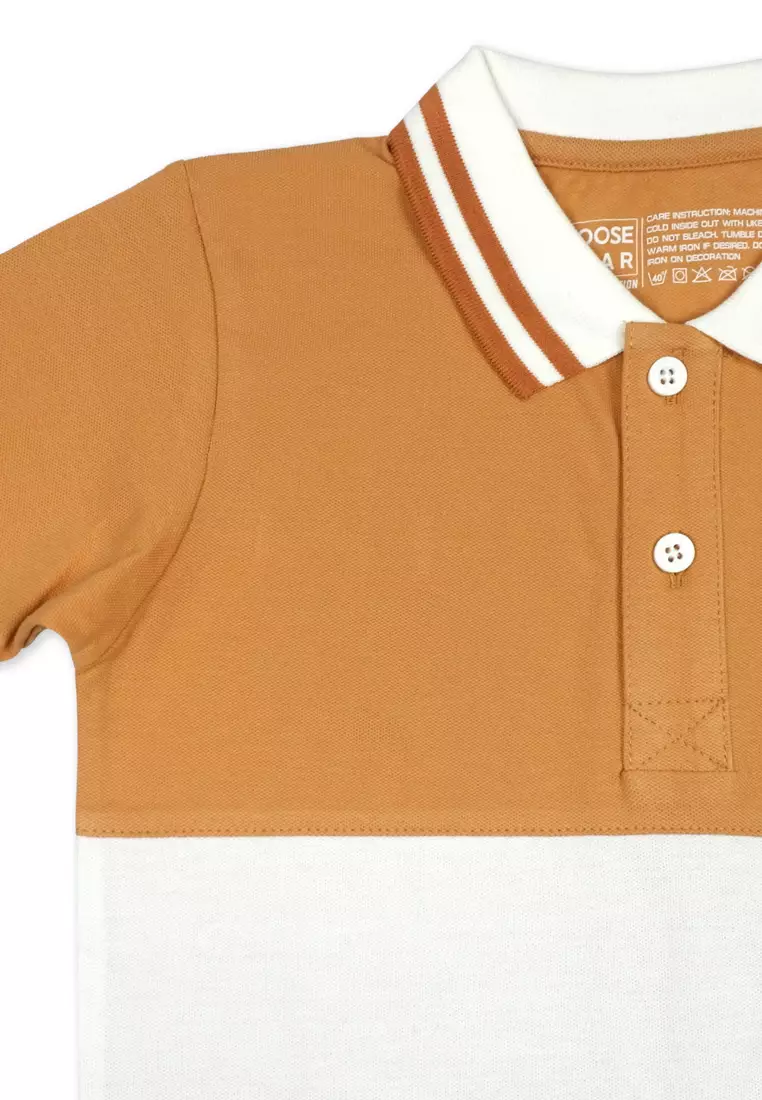 Boys Polo Shirt Combi With Embro Details