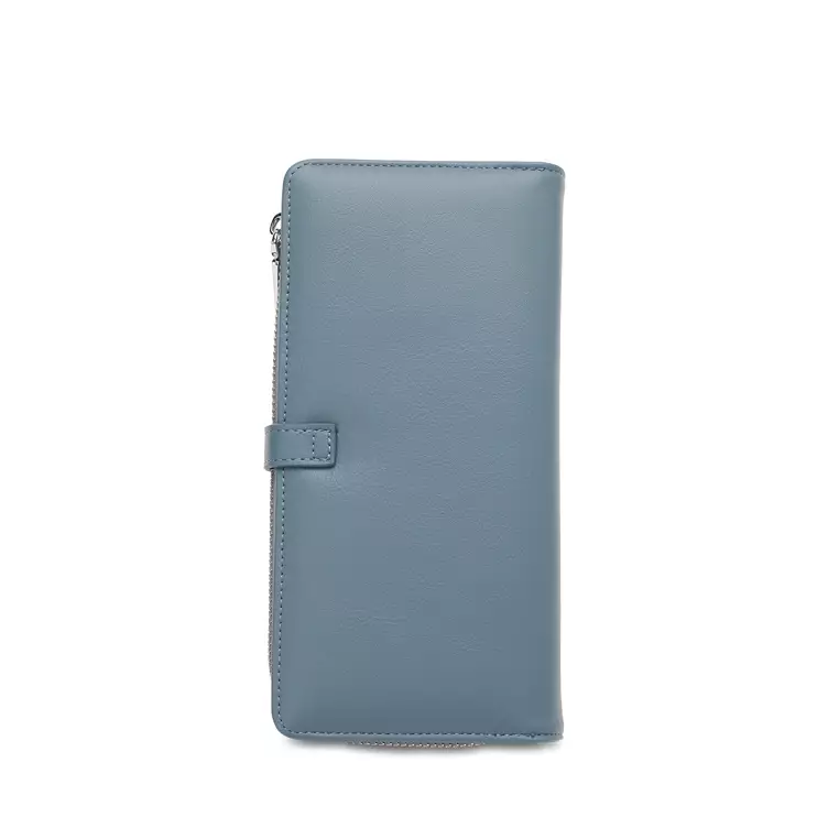 Dompet Panjang Wanita (Women's RFID Magnet Button Bi Fold Leather Long Wallet / Purse)