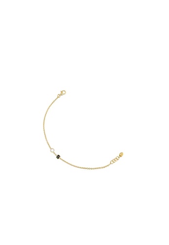 TOUS black and white and gold TOUS Glory Bracelet in Gold Vermeil with Onyx and Pearl 599D7ACC28E23DGS_1