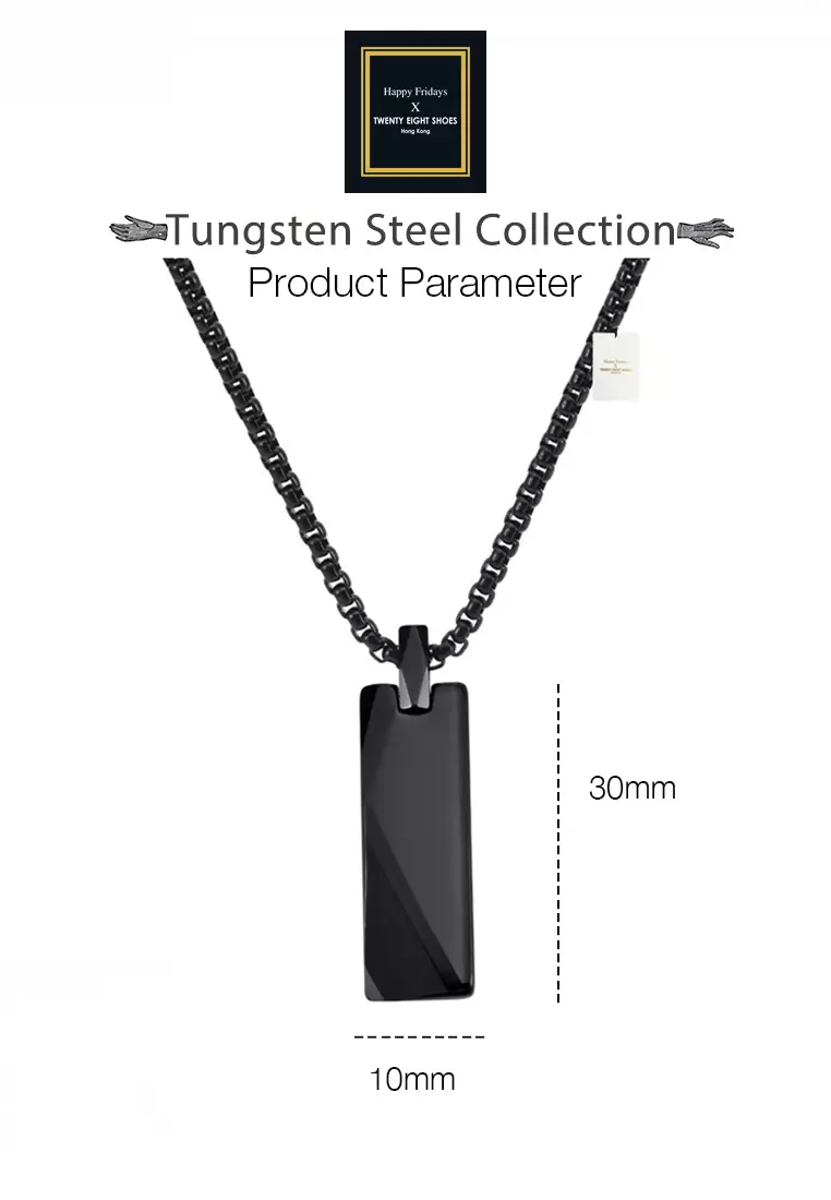 Minimalist Chic Tungsten Steel Geometric Pendant Necklace JW GS-L8