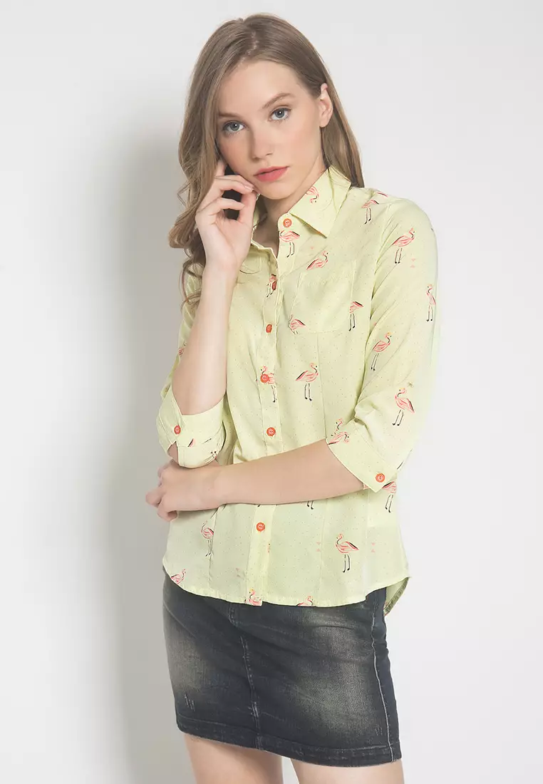 LGS - Kemeja Casual Wanita - Lengan Panjang - Kunging - LSH.381.S1265L.513.C L/S