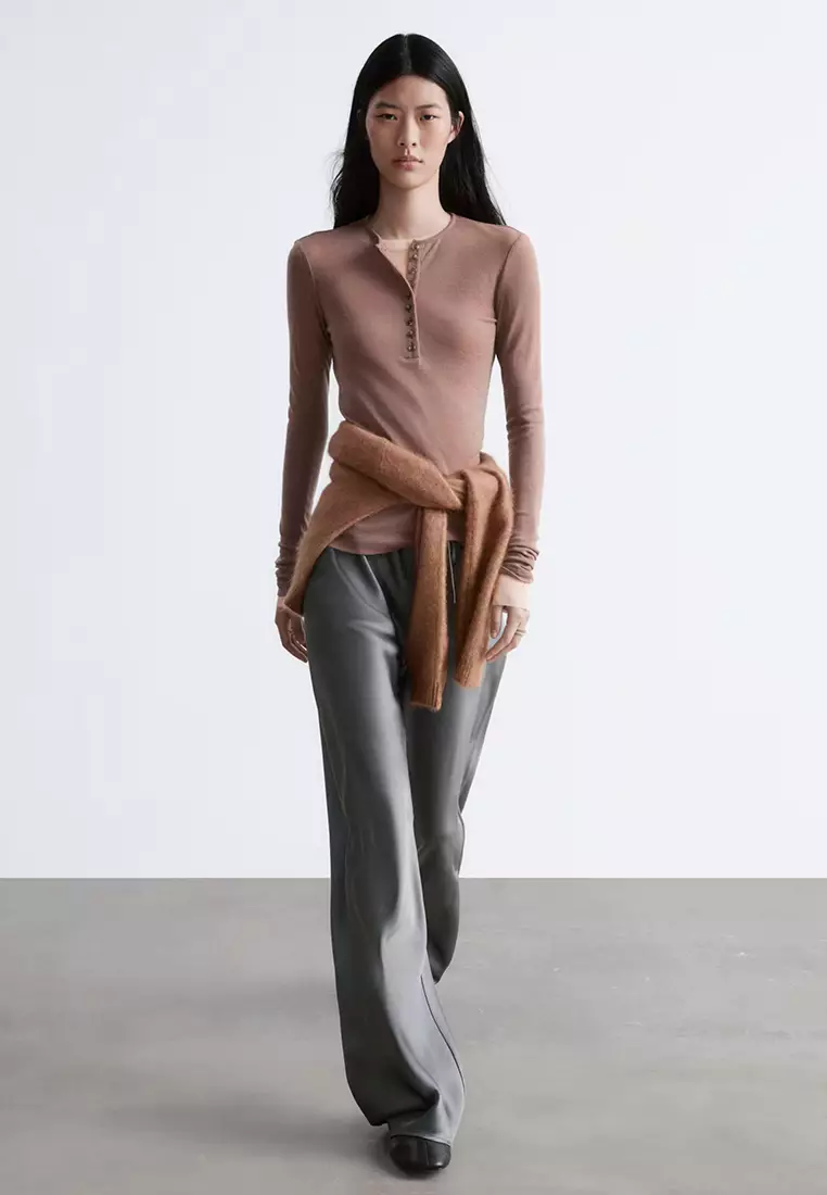 Drawstring Satin Trousers