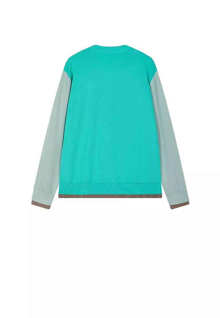 巴素兰羊毛宽松中长款开襟针织衫