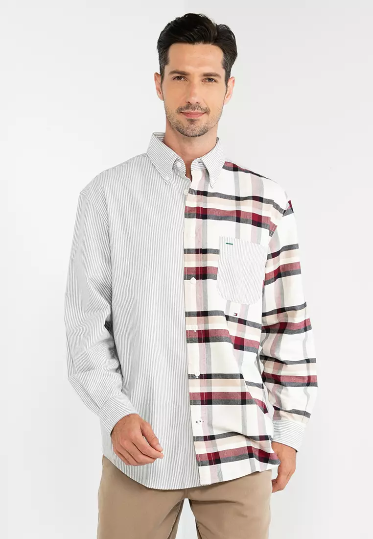 Tommy Hilfiger Global Stripe Check Blocking Shirt 2024 | Buy Tommy Hilfiger  Online | ZALORA Hong Kong | Hemden