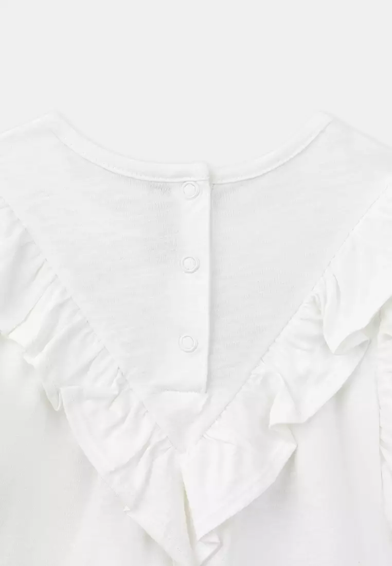 Ecru Ruffled T-Shirt