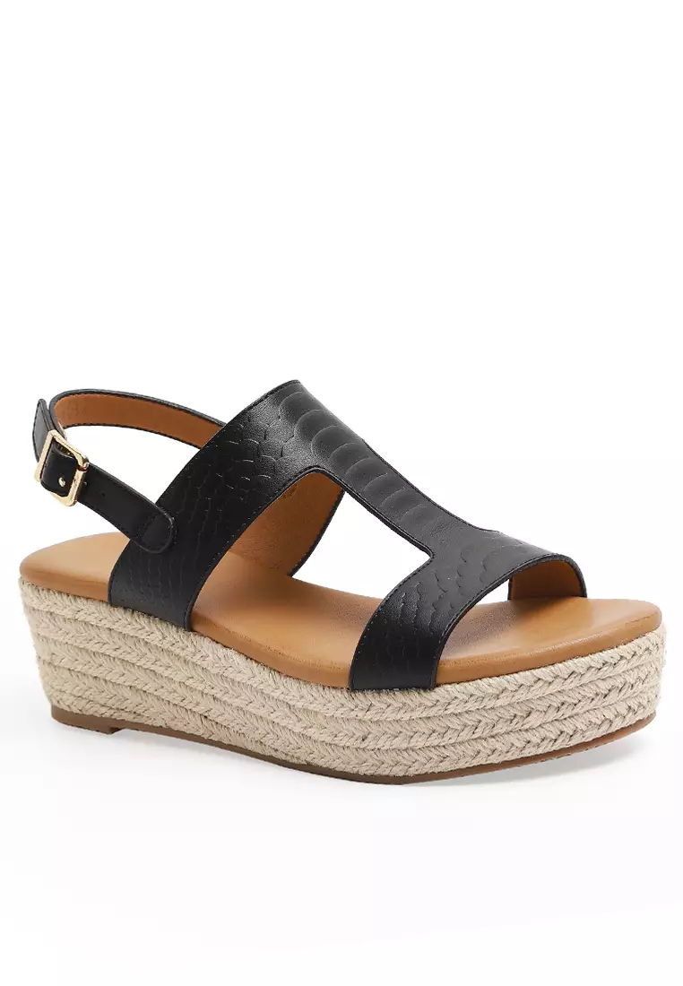 Buy Twenty Eight Shoes Texture Strap Wedge Espadrilles Alm