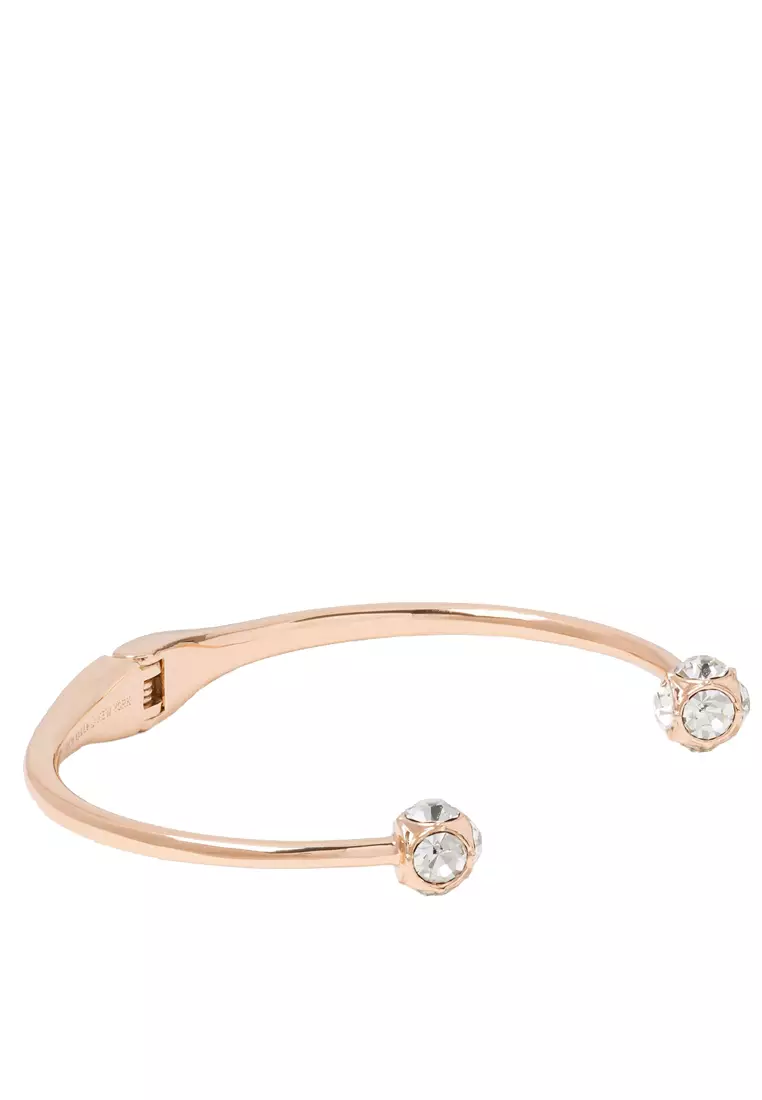 Lady Marmalade Open Cuff Bracelet in Clear/ Rose Gold o0ru1952