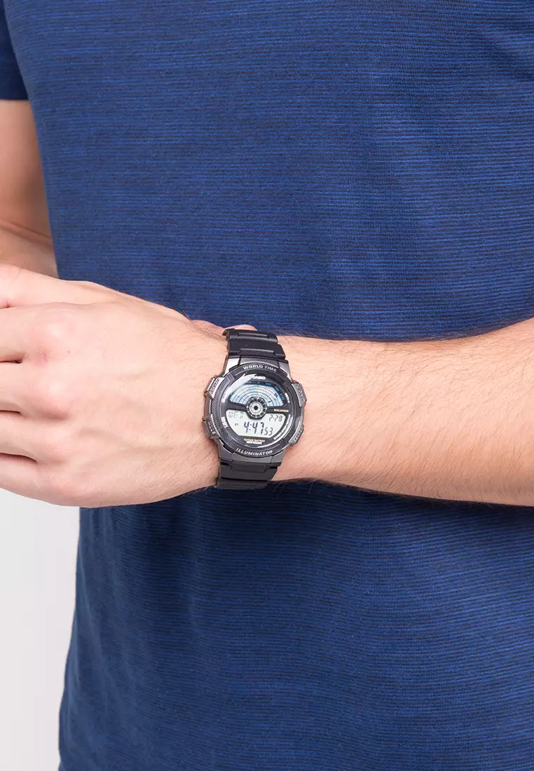 Jam Tangan AE1100W-1AVDF Hitam Abu-abu