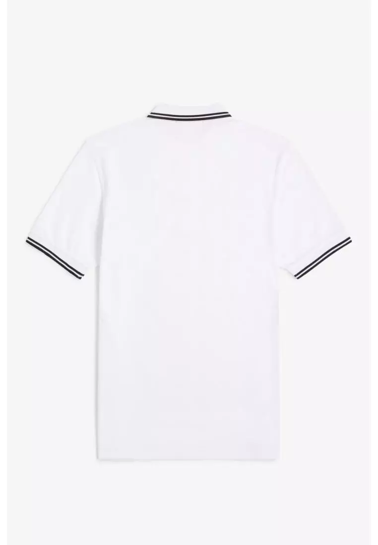 Fred Perry M3600 Twin Tipped Fred Perry Shirt (White / Black / Black)